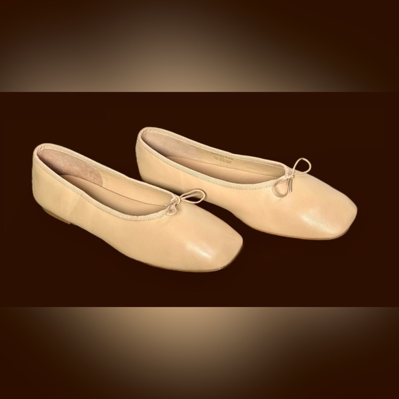 NWOB Everlane The Ballet Flat in Blush Tan Italian Leather with Square Toe, 9.5 - Picture 4 of 16